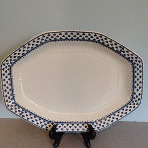 Adams China England Brentwood Blue Pattern Oblong Platter 13"